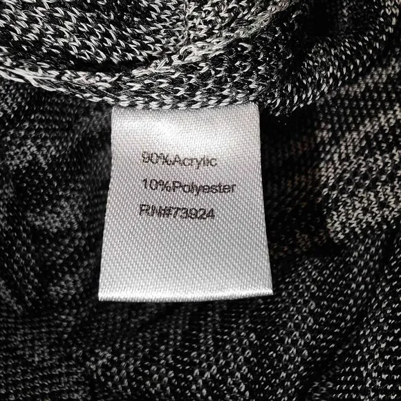 Ming Wang Womens Black Gray Animal Print Long Open Front Cardigan Sweater Small - Picture 5 of 5